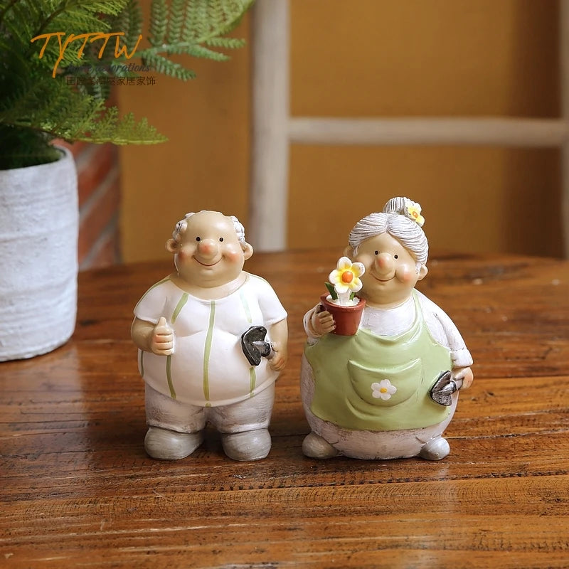 Home Decor For Grandma Room Decoration Marriage Grandpa's Home Decoration Elderly Couple Loving Old Grandpa and Grandma Doll