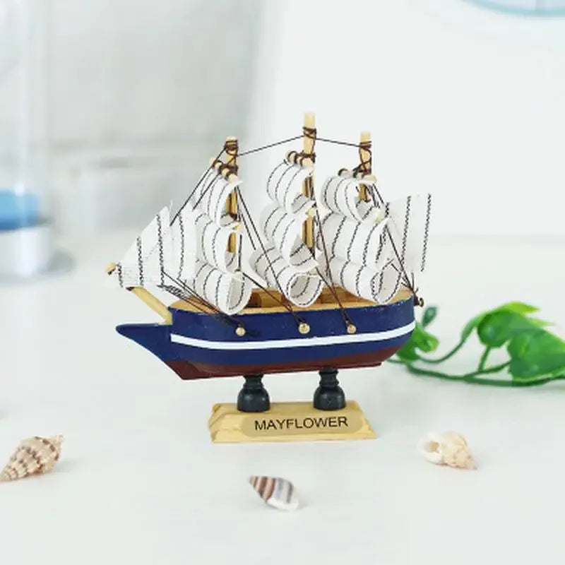 Reteo Mediterranean Style Boat Ship Wood Crafts Party Home Room Decoration Ornaments
