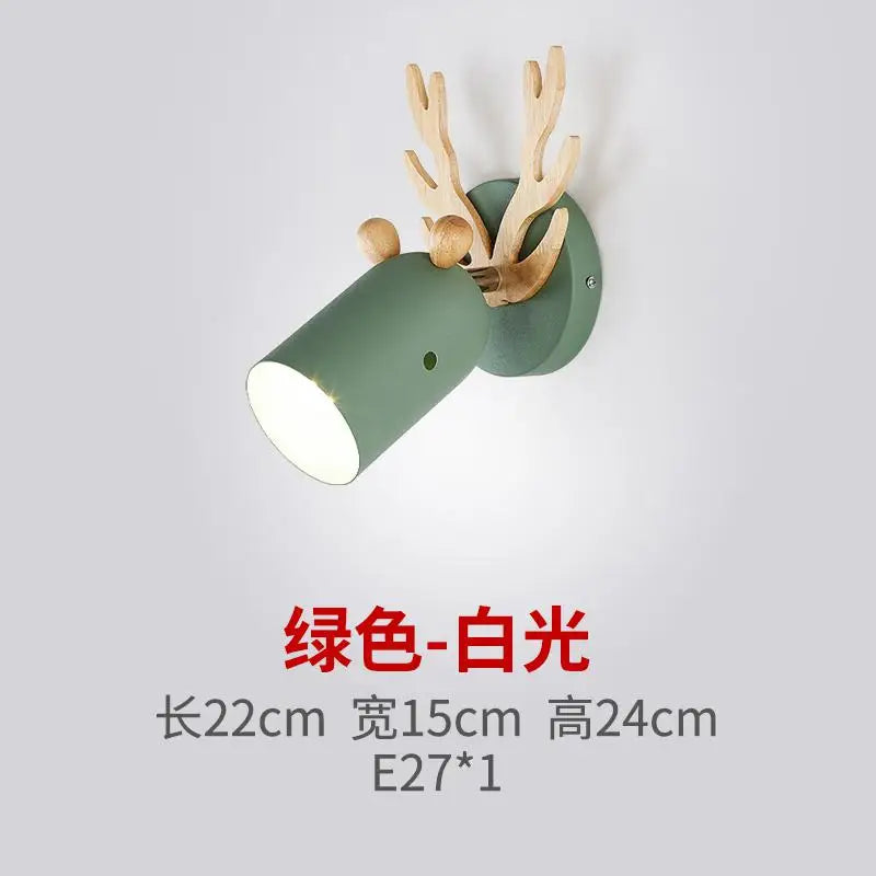 Decor Children room E27 wood wall Lamp for Bedroom Nordic Antler Wall light Corridor Balcony wall sconce Home Room Bedside Light