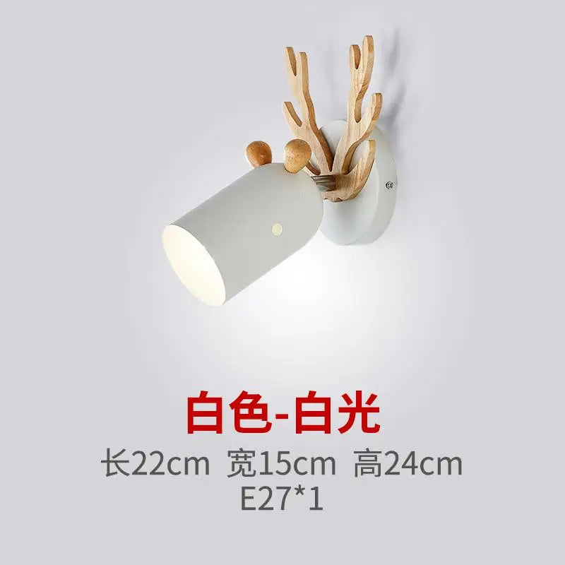 Decor Children room E27 wood wall Lamp for Bedroom Nordic Antler Wall light Corridor Balcony wall sconce Home Room Bedside Light