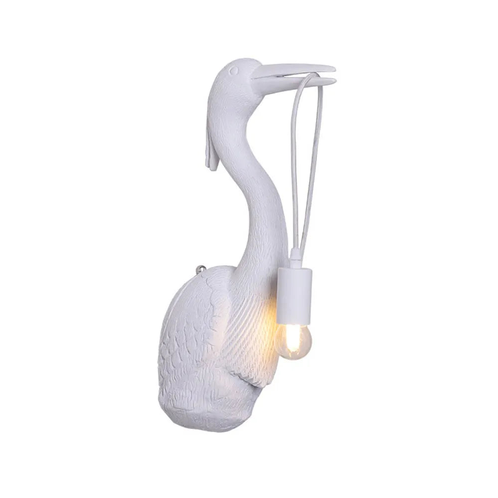 Postmodern Designer Resin Crane Led Wall Lamp Art Deco Hallway Hotel Dining Room Industrial Sconce Loft Vintage Light Fixtures