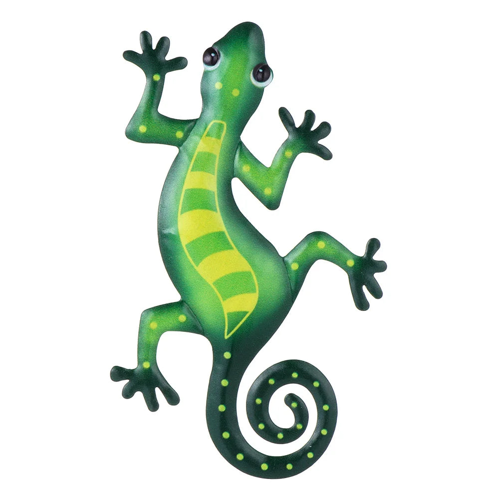 Metal Gecko Art Outdoor Garden Backyard Metal Animal Decoration Gift Home Deco Garden Micro Landscape Hanging Decoration