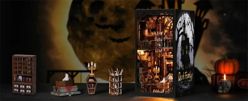 Wood DIY Hand Assembling Desktop Figurines Creative Cabin Moulding Modern Aesthetic Home Decoration Crafts Halloween Funny Gift