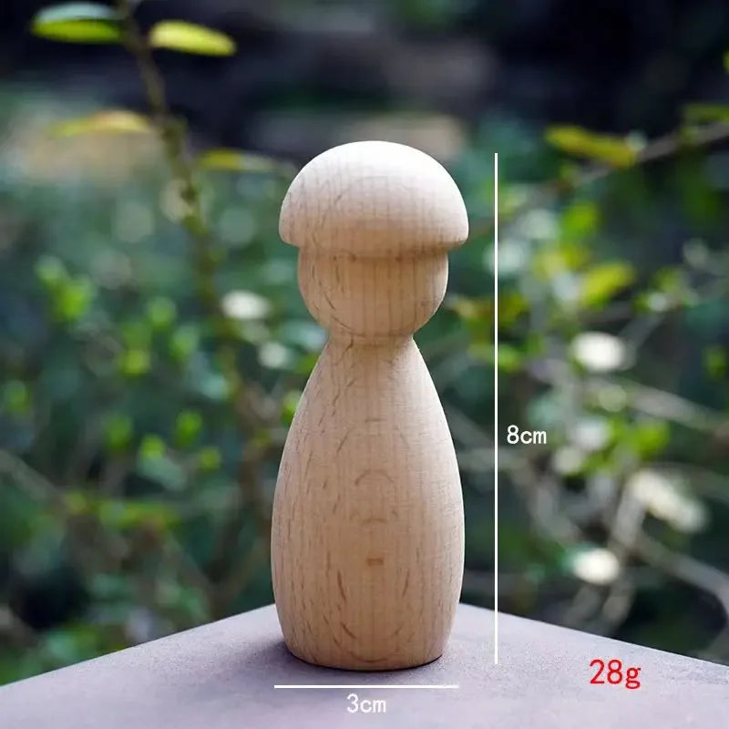 20pc Wood Decoration Wooden Crafts Unfinished Shapes Diy Peg Dolls for Painted Home Deco Madera Decoracion Dropshipping