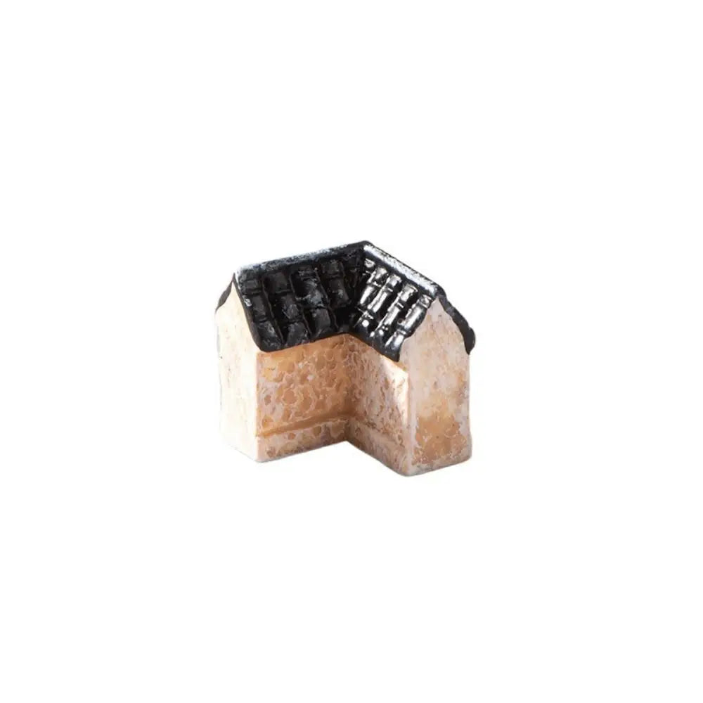Decorative Mini Resin House Chinese Style Retor Bonsai Landscaping Resin Mini House Retro Building Home Desk