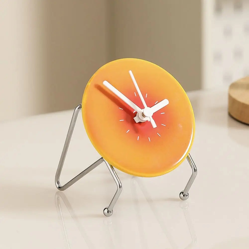 Home Decorative Creative Desktop Ceramic Clock Silent Cute Foyer Entry Clock Simple Modern Sunset Sculpture Clock Bedroom