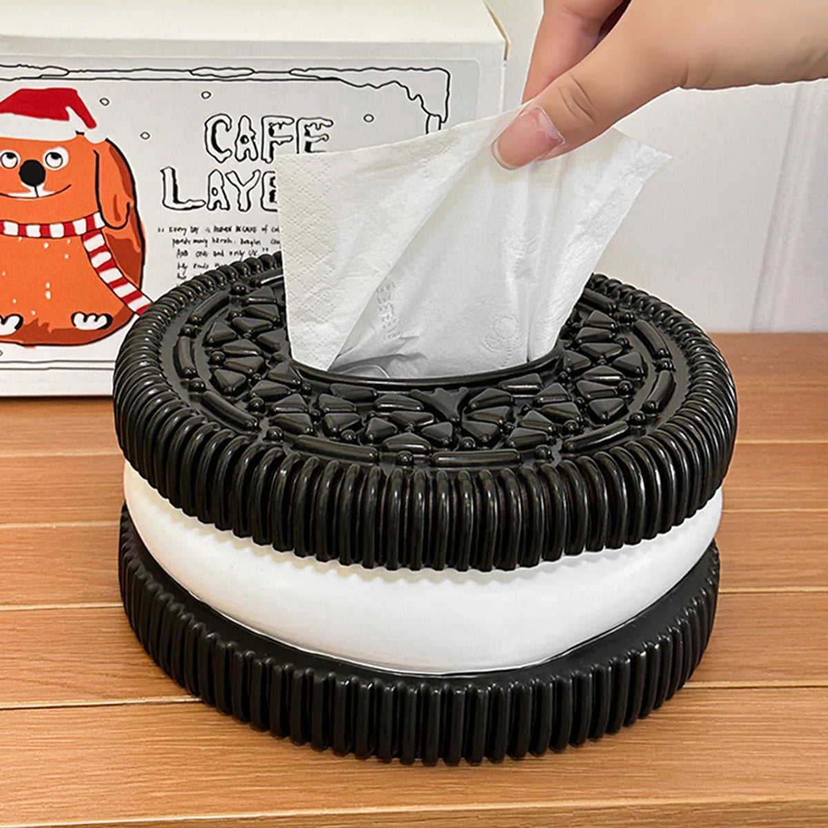 Creative Oreo tissue box, living room, home, desktop decoration, paper box