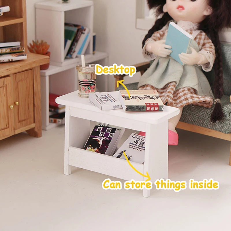 1:12 Dollhouse Mini Stool Desk Table Model Cabinet Bookshelf Furniture Decor Toy Decoration Bureau Gothic Home Decor
