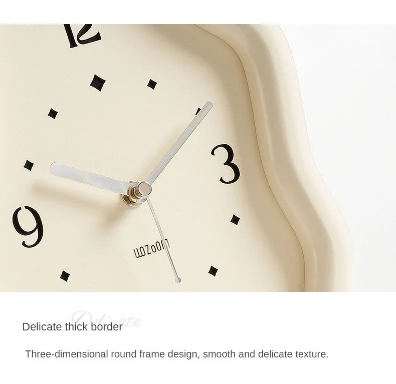 Wooden Clock Ins Simple Desktop Decoration Home Cream Style Clock Living Room Entrance Desk Clock Fun Decoration Bedroom Clock
