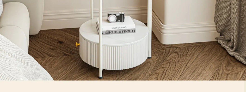 Bedroom Multifunctional Hanger Bedside Table Integrated Glass Home Bedside Coat Rack Floor Simple Cabodeiro De Chao Furniture