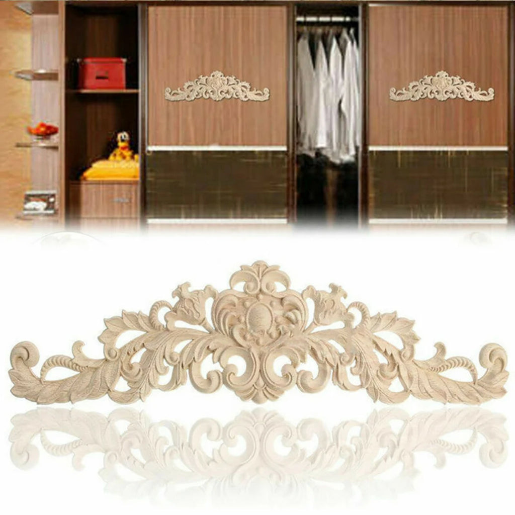 Wooden Carved Applique Furniture Mouldings Decal DIY Corner Onlay Decoration Frame Cupboard Cabinet Decal Furiture Decor