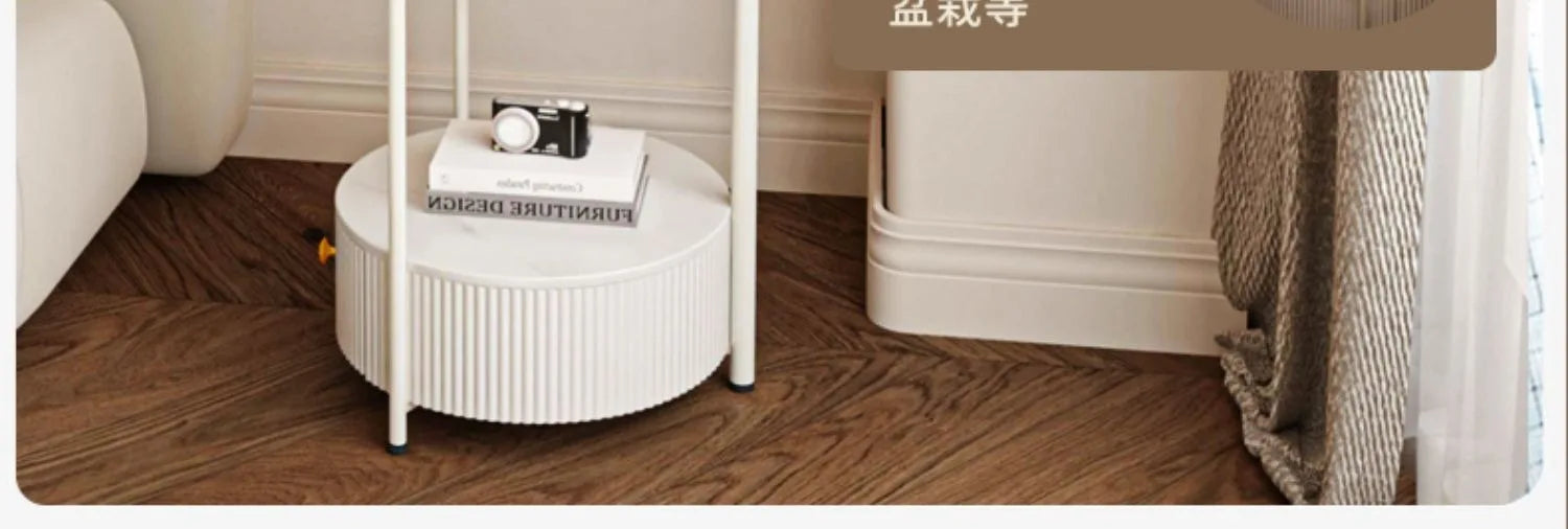 Bedroom Multifunctional Hanger Bedside Table Integrated Glass Home Bedside Coat Rack Floor Simple Cabodeiro De Chao Furniture