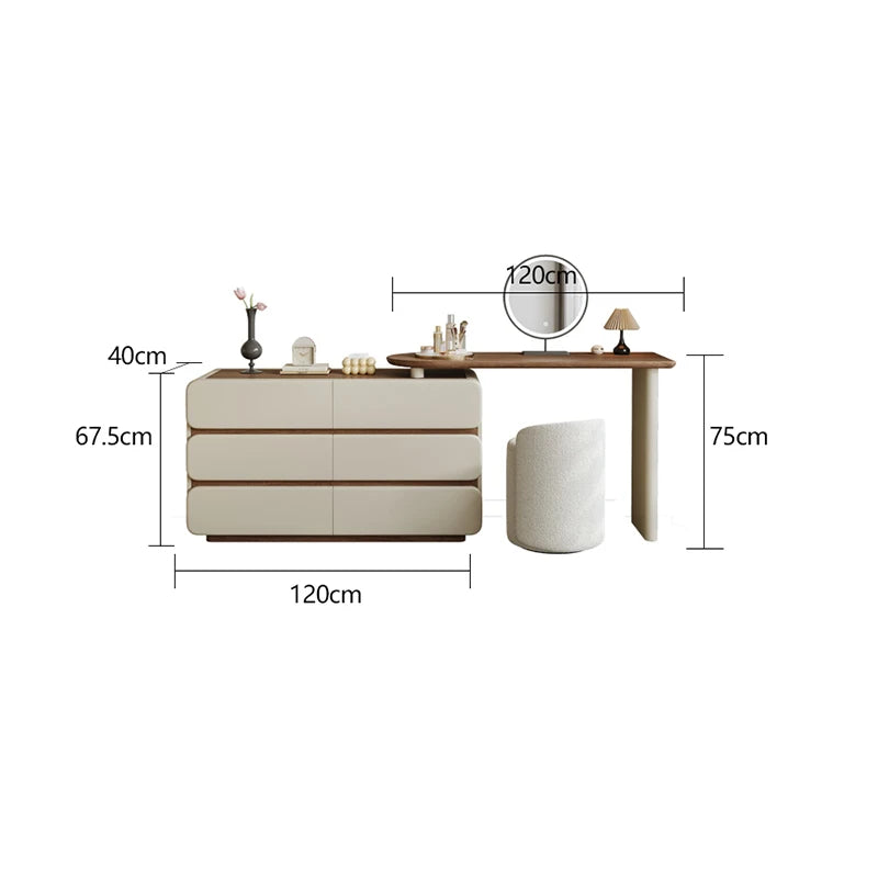 Makeup Desk Dressing Table Trendy Nordic Glamour Simple Style Design Vanity Table Space Saving Penteadeira Bedroom Furniture