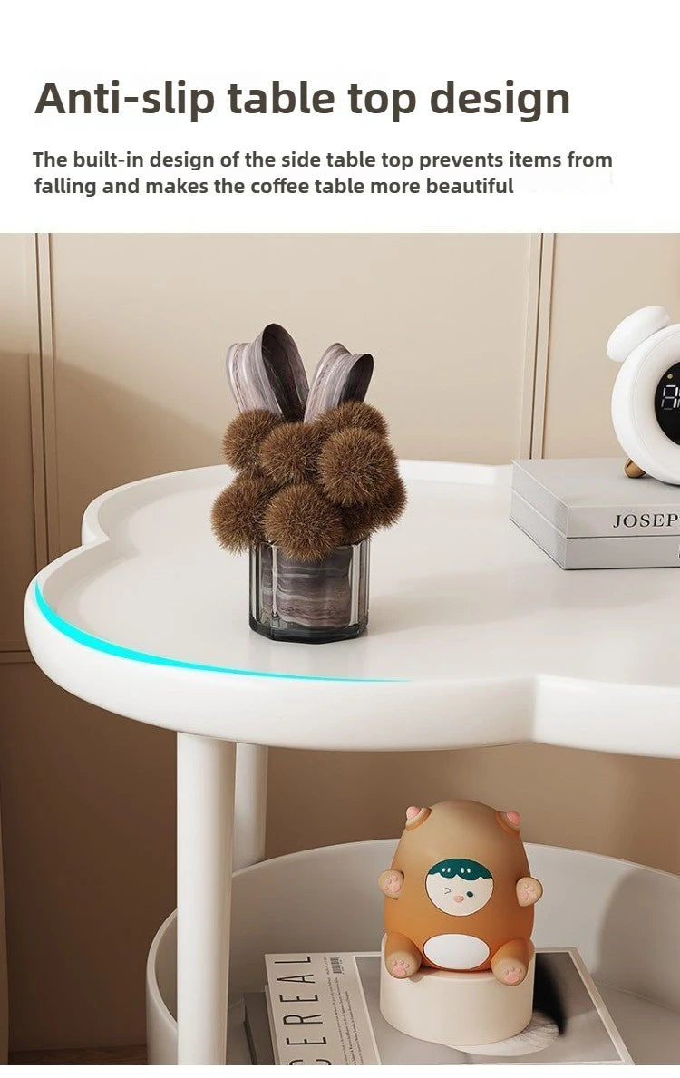 Living Room Sofa Table Furniture Small Design Coffee Table with Hidden Storage Circular Corner Bedside Modern Desk