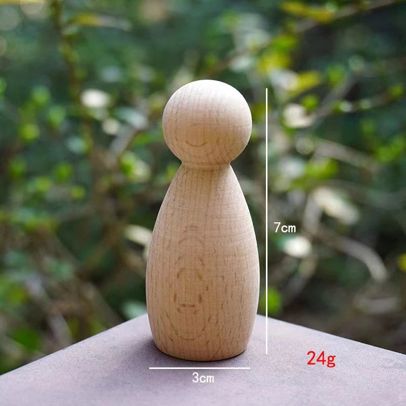20pc Wood Decoration Wooden Crafts Unfinished Shapes Diy Peg Dolls for Painted Home Deco Madera Decoracion Dropshipping