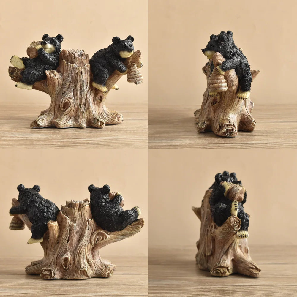 Black Bear Display Home Living Room TV Cabinet Porch Decoration Home Decor Desk Accessories