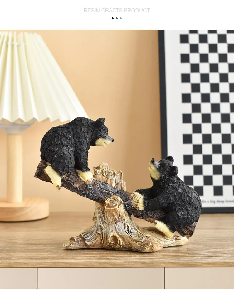 Black Bear Display Home Living Room TV Cabinet Porch Decoration Home Decor Desk Accessories