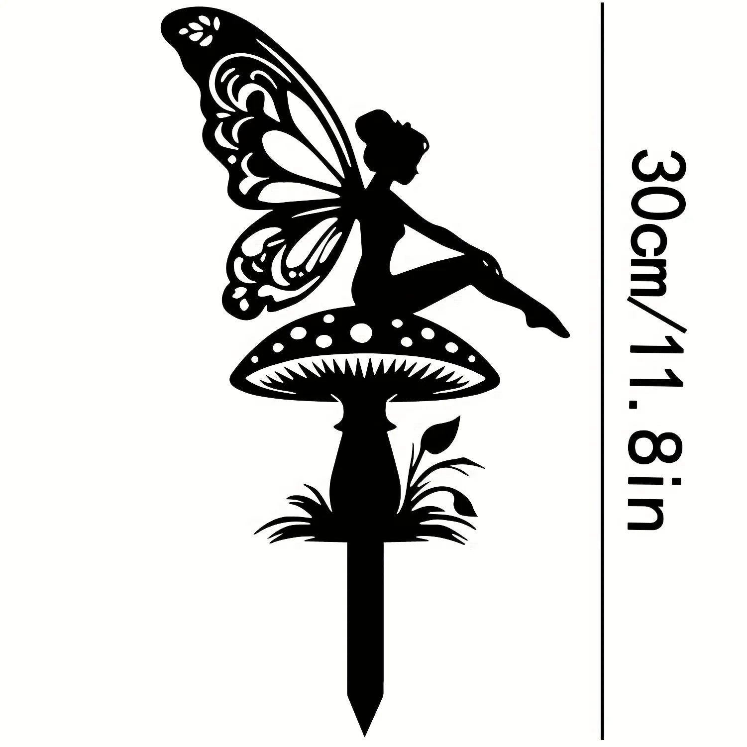 Art Deco Metal Mushroom Fairies Garden Theme Wall Sculpture Elves Home Iron Fairy Decor Artwork Sign Outdoor Decorative Gifts