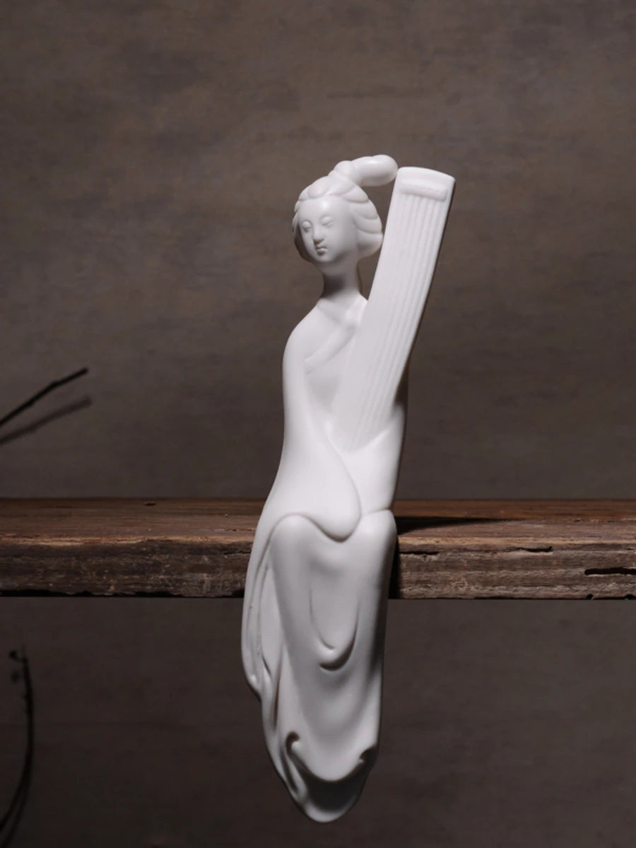 F Dehua White Porcelain Home Ornaments Classical Ladies Home Furnishing Decoration Creative Ceramic Tea Living Room Figurines
