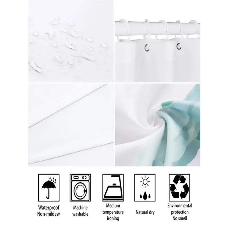 Carton Animal Bathing Curtain  Bathroom Shower Curtain Waterproof With 12 Hooks Home Deco Free Ship