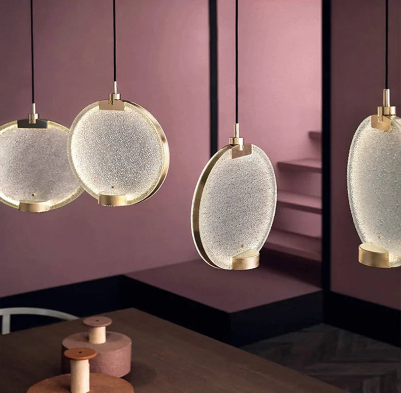 Horo pendant light led Round White Pink light Art Deco Gold Metal glass lamp For Dining Room spot lamp Kitchen Bedside Lamp