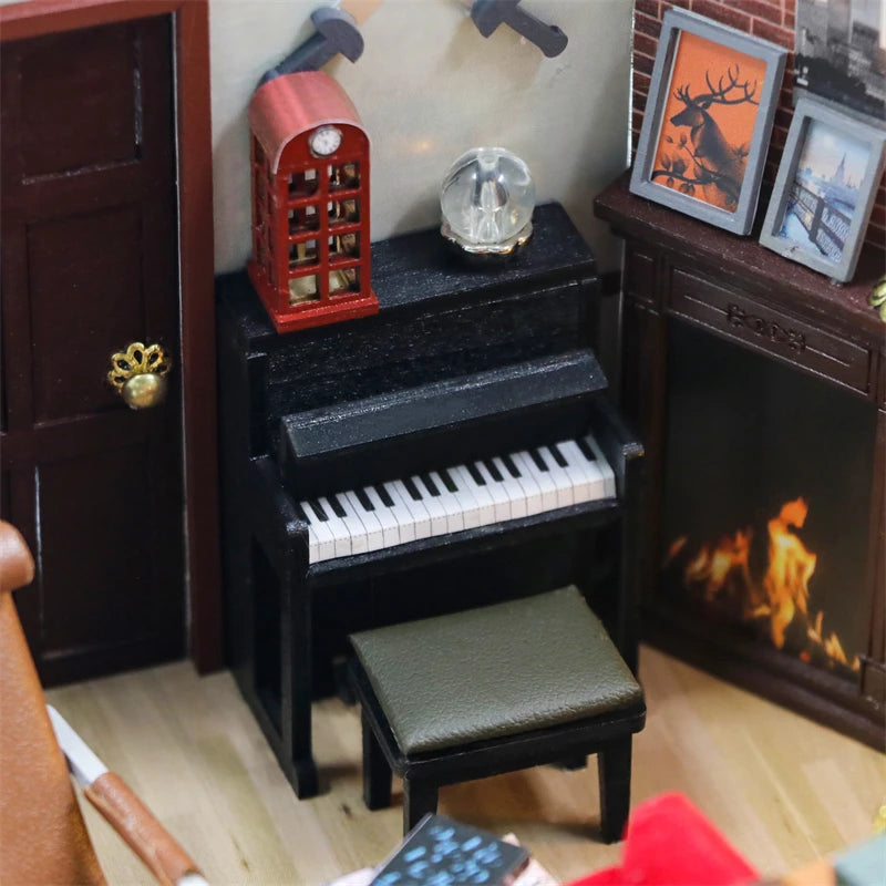 DIY Wooden Central Perk Cafe Casa Miniature Building Kits Bookend With Lights Assembled Bookshelf Home Decoration Friends Gifts