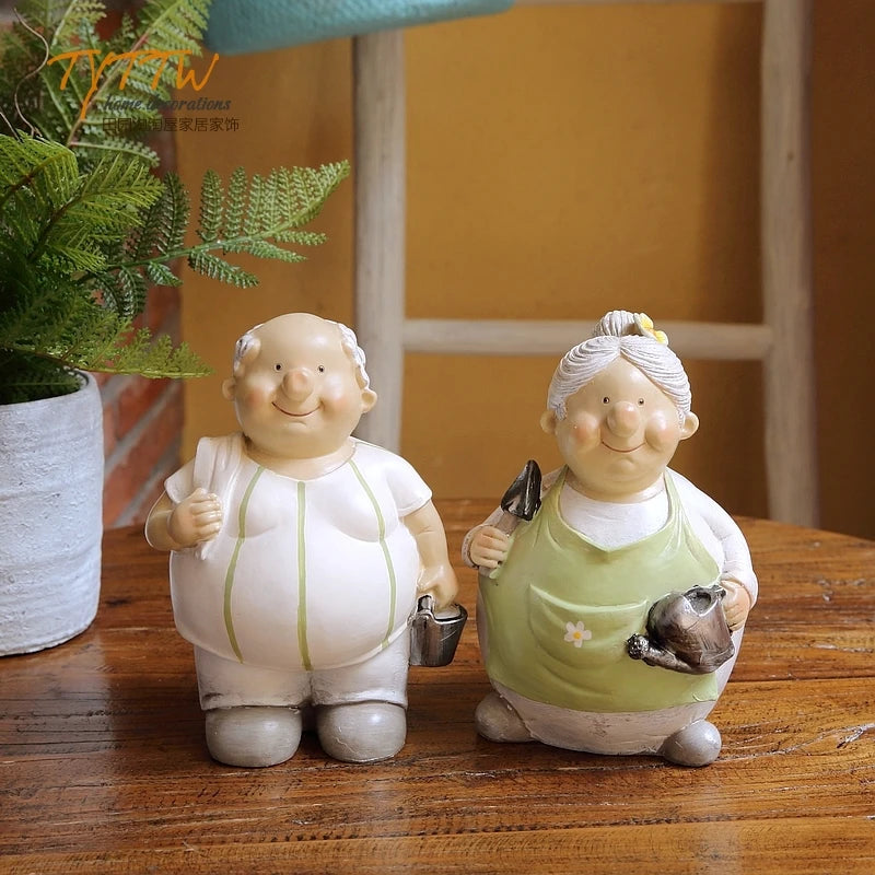Home Decor For Grandma Room Decoration Marriage Grandpa's Home Decoration Elderly Couple Loving Old Grandpa and Grandma Doll