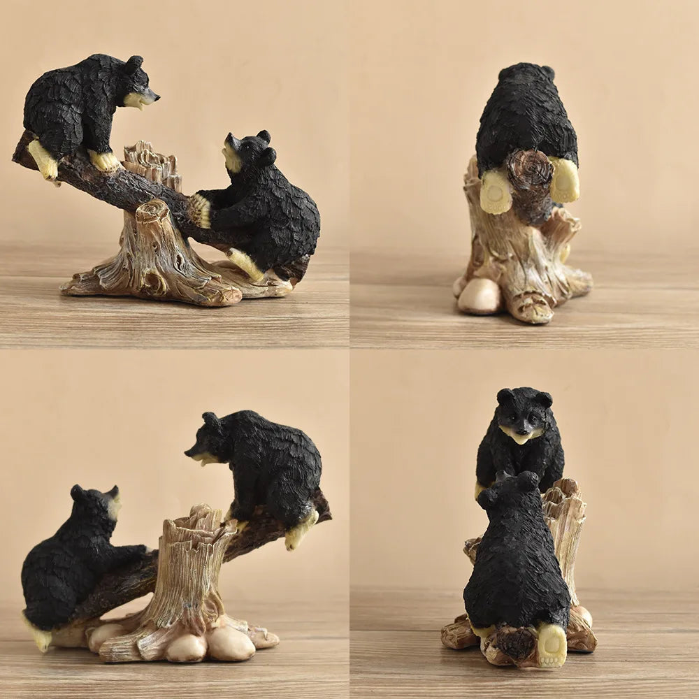 Black Bear Display Home Living Room TV Cabinet Porch Decoration Home Decor Desk Accessories