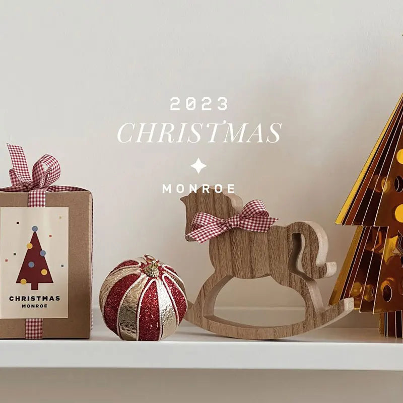 Desktop holiday decoration small wooden horse living room restaurant coffee table wood atmosphere small ornaments