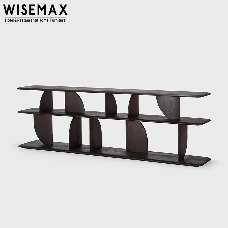 Modern Luxury Decor House Furniture Wooden 2/5 Tier Geometric Bookshelf Display Storage Sofa Console Bookcase Cabinet