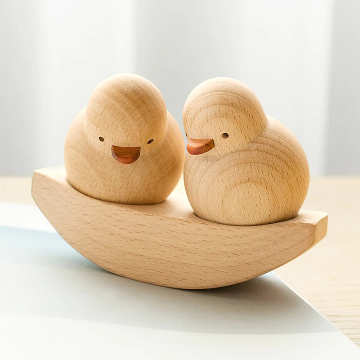 Decorative Office Desktop Wooden Wind Wooden Ducks Friendship