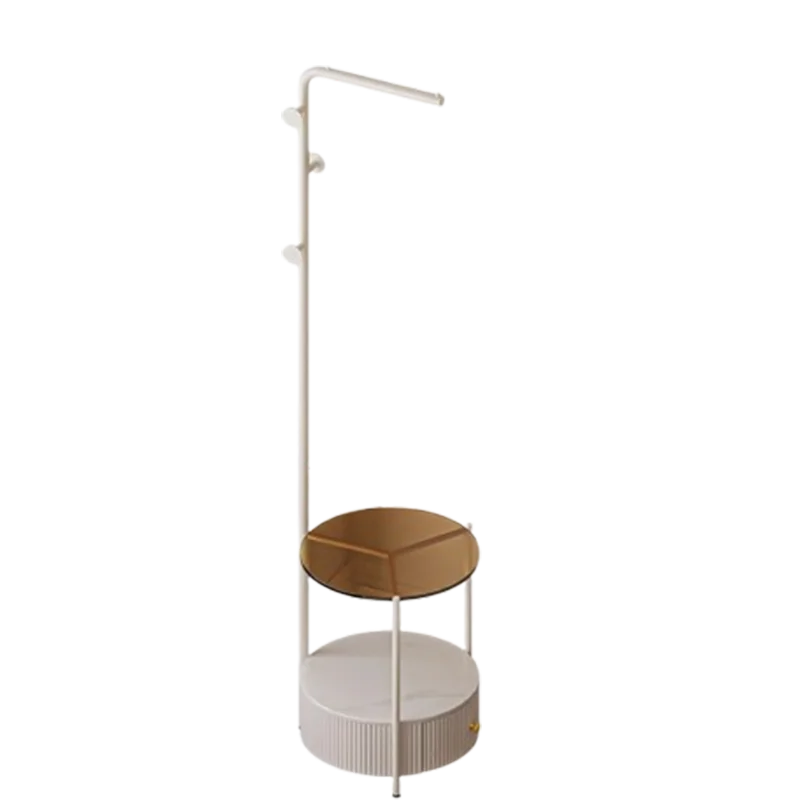Bedroom Multifunctional Hanger Bedside Table Integrated Glass Home Bedside Coat Rack Floor Simple Cabodeiro De Chao Furniture