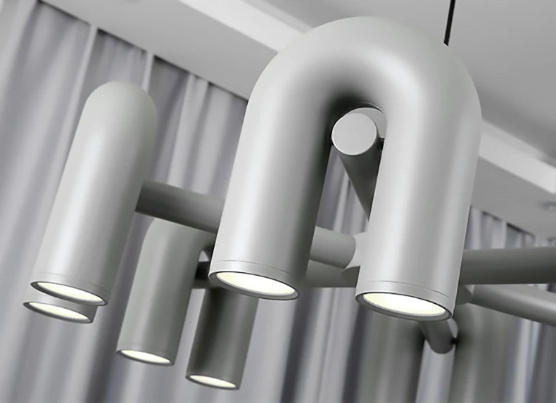 Art Deco Chandelier Black Orange Gray Metal Dining Room Foyer Lighting Fixtures Cord Adjustable Bedroom Hanging Lamp