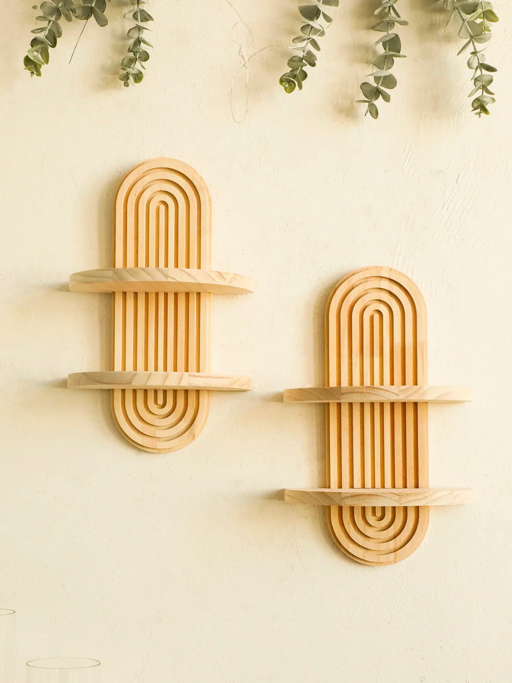 Boho Style Wooden Shelves, Wall Mounted Storage Rack Modern Home Decor ,Display Decoration for Living Room