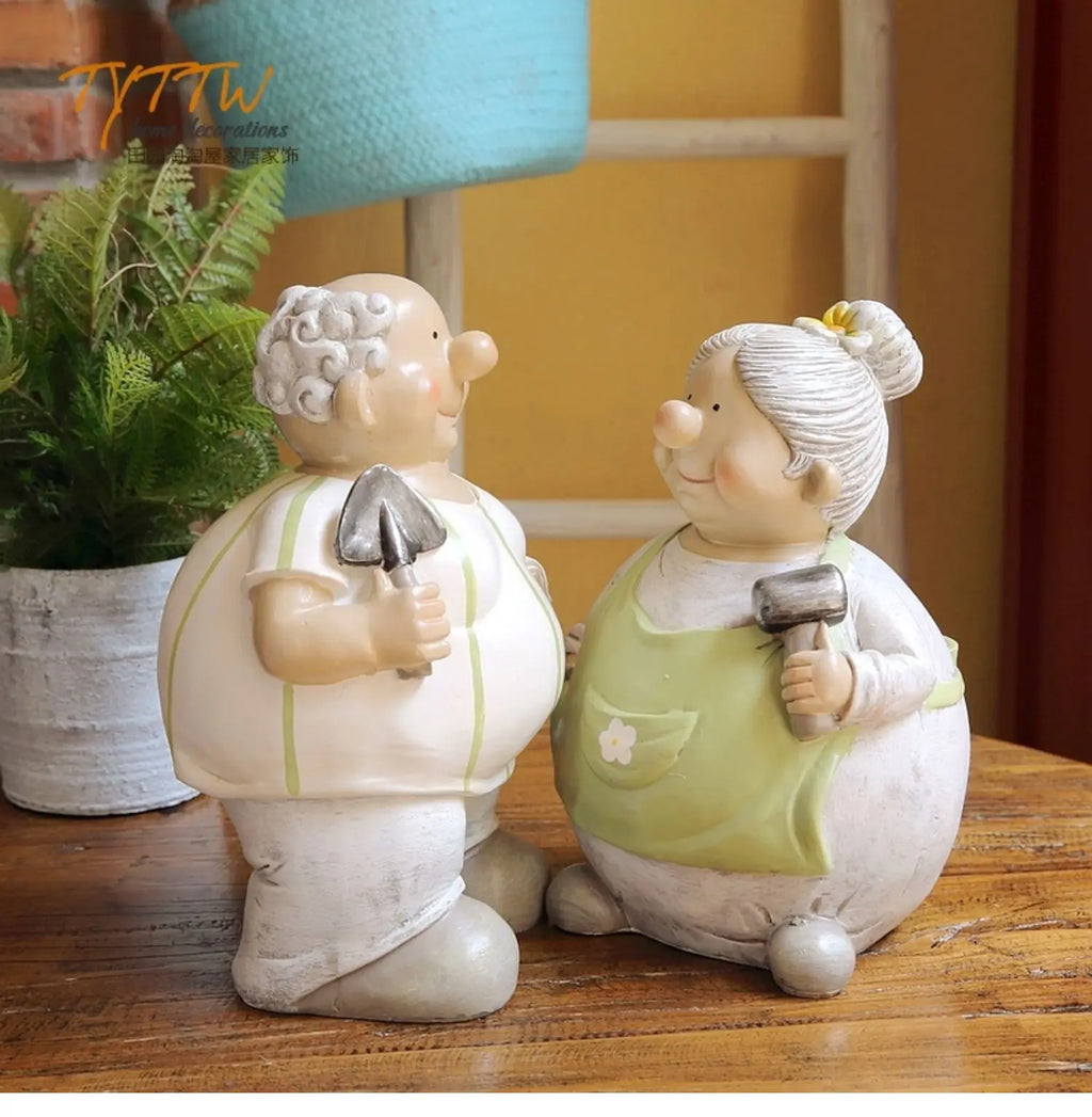 Home Decor For Grandma Room Decoration Marriage Grandpa's Home Decoration Elderly Couple Loving Old Grandpa and Grandma Doll