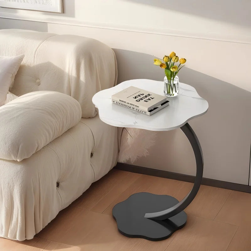 Coffee Tables Light Luxury Side Table Round Flower Bedside Table Bedside Home Study Desk Auxiliary Desk Living Room Furniture