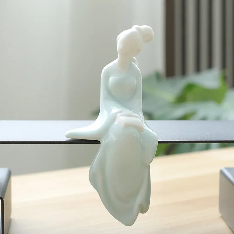 F Dehua White Porcelain Home Ornaments Classical Ladies Home Furnishing Decoration Creative Ceramic Tea Living Room Figurines