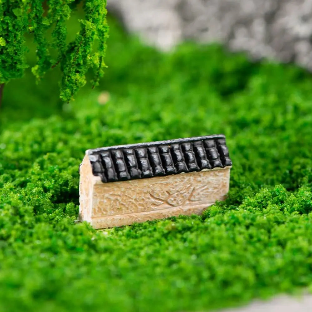 Decorative Mini Resin House Chinese Style Retor Bonsai Landscaping Resin Mini House Retro Building Home Desk
