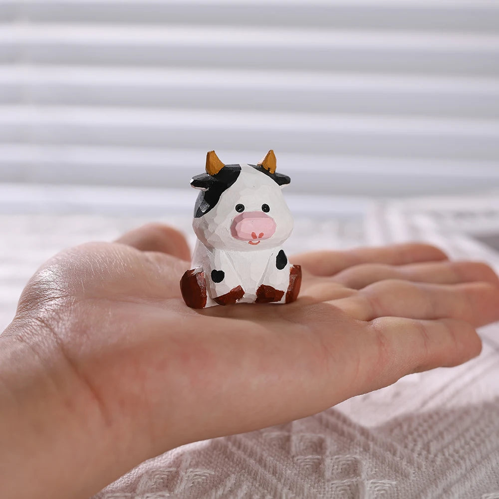 Handcrafted wood carving Home decorations decoraciones para el hogar desk accessories room decor Handmade Cow Statue room decor