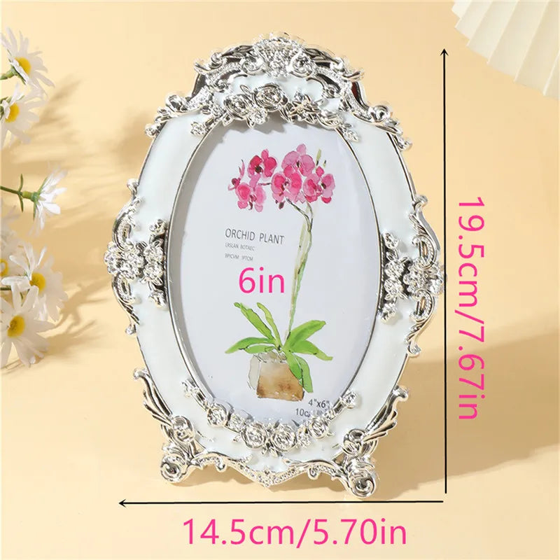 1Pcs Elegant Oil Drip Plastic Photo Frames 6in - Vintage & Modern Styles for Home Deco(Random inner paper)