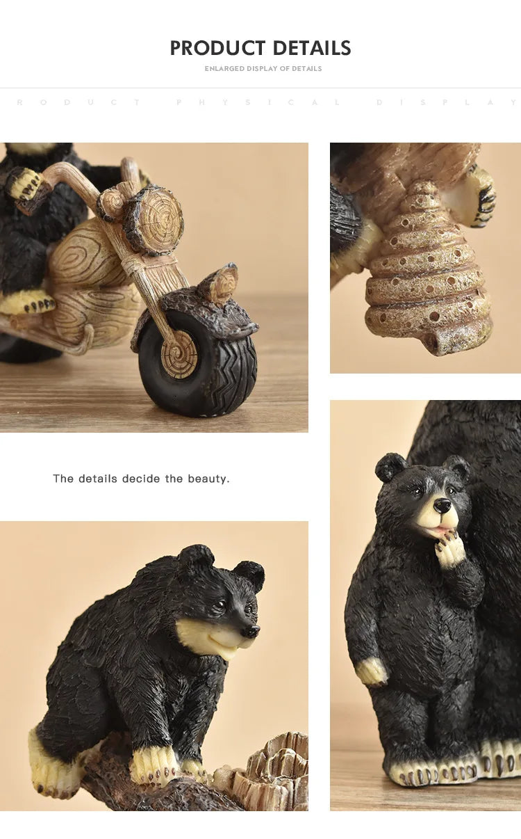 Black Bear Display Home Living Room TV Cabinet Porch Decoration Home Decor Desk Accessories