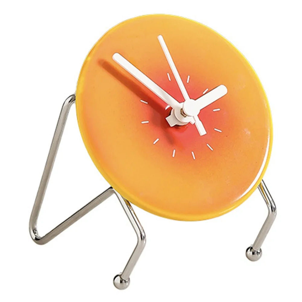 Home Decorative Creative Desktop Ceramic Clock Silent Cute Foyer Entry Clock Simple Modern Sunset Sculpture Clock Bedroom