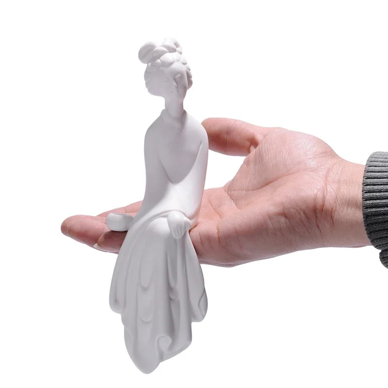 F Dehua White Porcelain Home Ornaments Classical Ladies Home Furnishing Decoration Creative Ceramic Tea Living Room Figurines