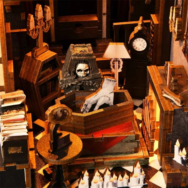 Wood DIY Hand Assembling Desktop Figurines Creative Cabin Moulding Modern Aesthetic Home Decoration Crafts Halloween Funny Gift