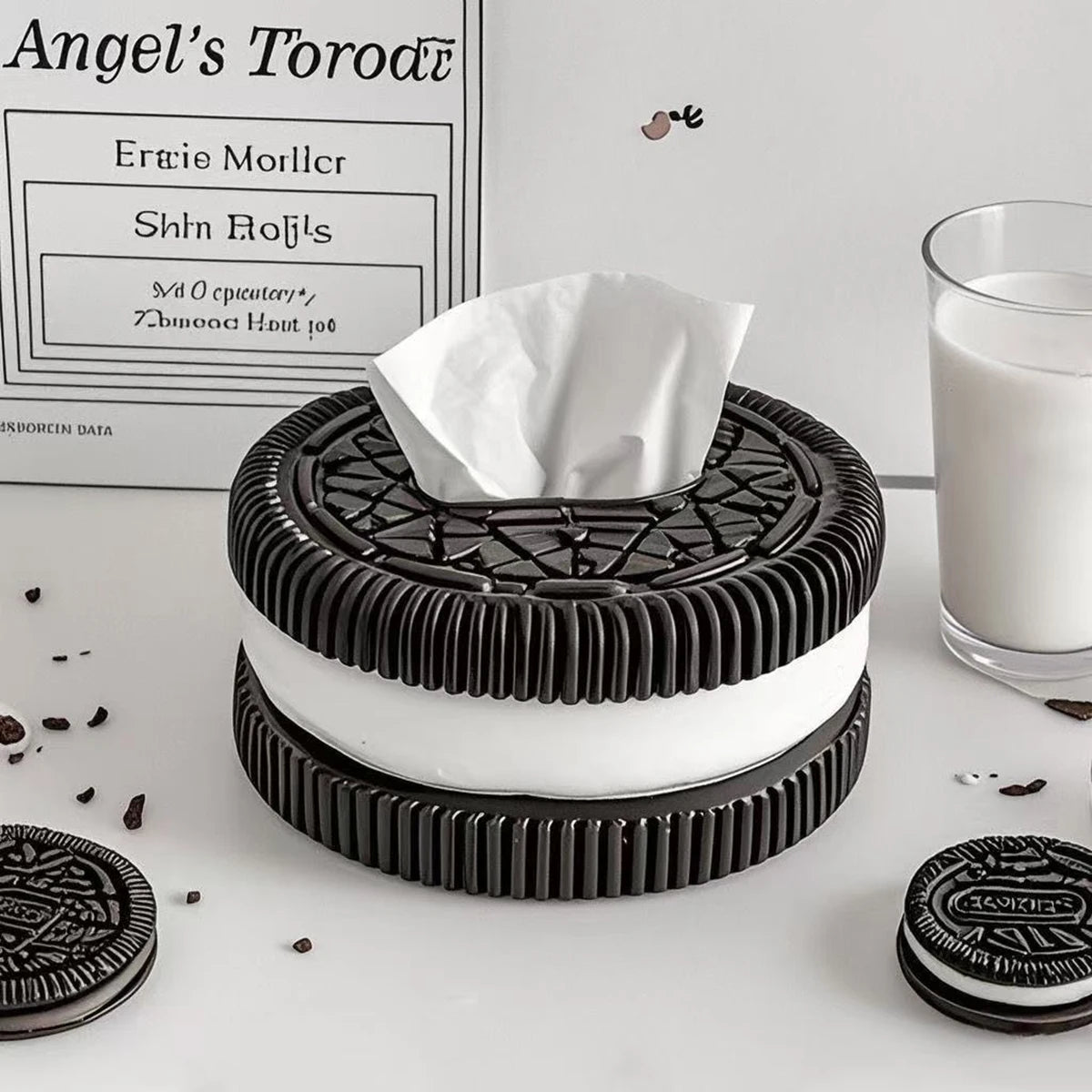 Creative Oreo tissue box, living room, home, desktop decoration, paper box
