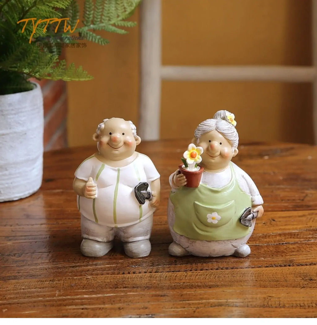 Home Decor For Grandma Room Decoration Marriage Grandpa's Home Decoration Elderly Couple Loving Old Grandpa and Grandma Doll