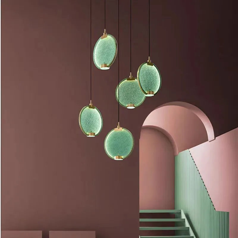 Horo pendant light led Round White Pink light Art Deco Gold Metal glass lamp For Dining Room spot lamp Kitchen Bedside Lamp