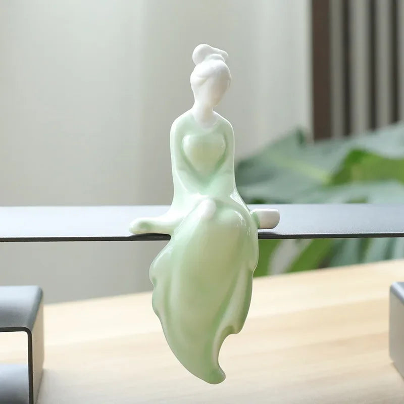 F Dehua White Porcelain Home Ornaments Classical Ladies Home Furnishing Decoration Creative Ceramic Tea Living Room Figurines