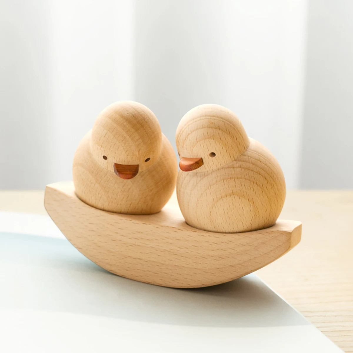 Decorative Office Desktop Wooden Wind Wooden Ducks Friendship