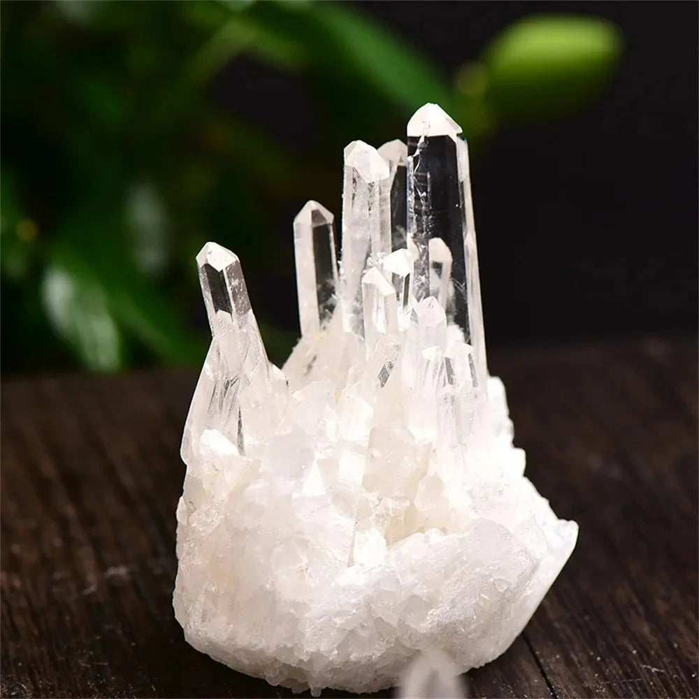 Natural White Crystal Custer Primitive Stone Crystal Flower Mineral Specimen Piece High Penetration Healing Stone Home Deco